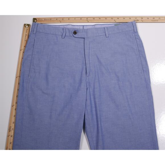 Sid Mashburn Light Blue Iridescent Flat Front Cotton Chino Pants 34x27 - Picture 4 of 7